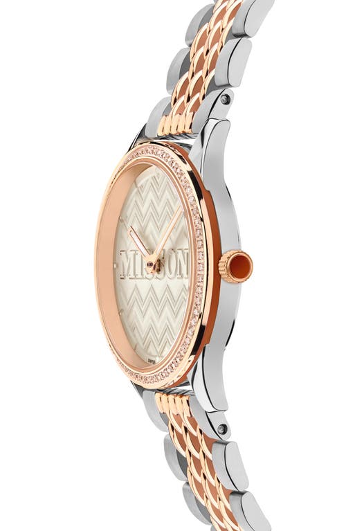 Missoni Women's Zigzag Lover Ip Two Tone Gold Stainless Steel Bracelet Watch In Two Tone