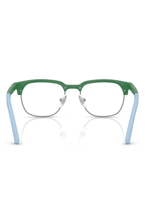 Ray Ban Ray-ban Kids' Ry1641 46mm Square Optical Glasses In Green/gunmetal