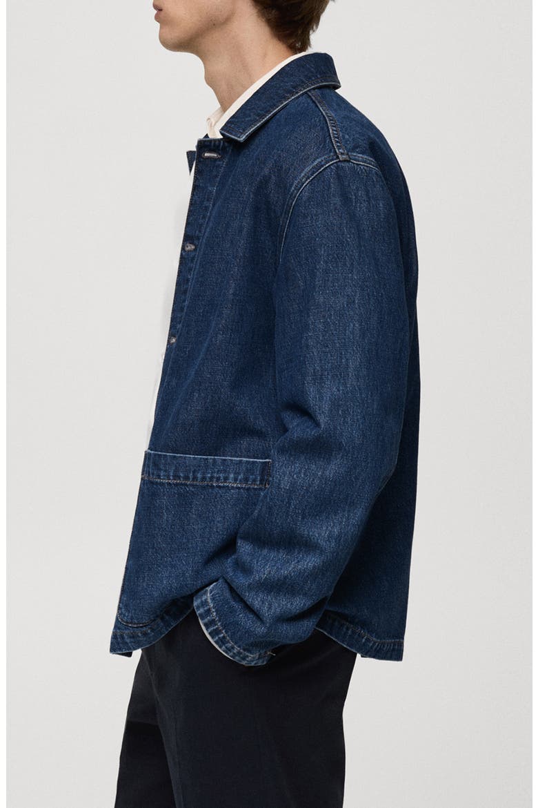 Denim Overshirt, Alternate, color, DARK BLUE