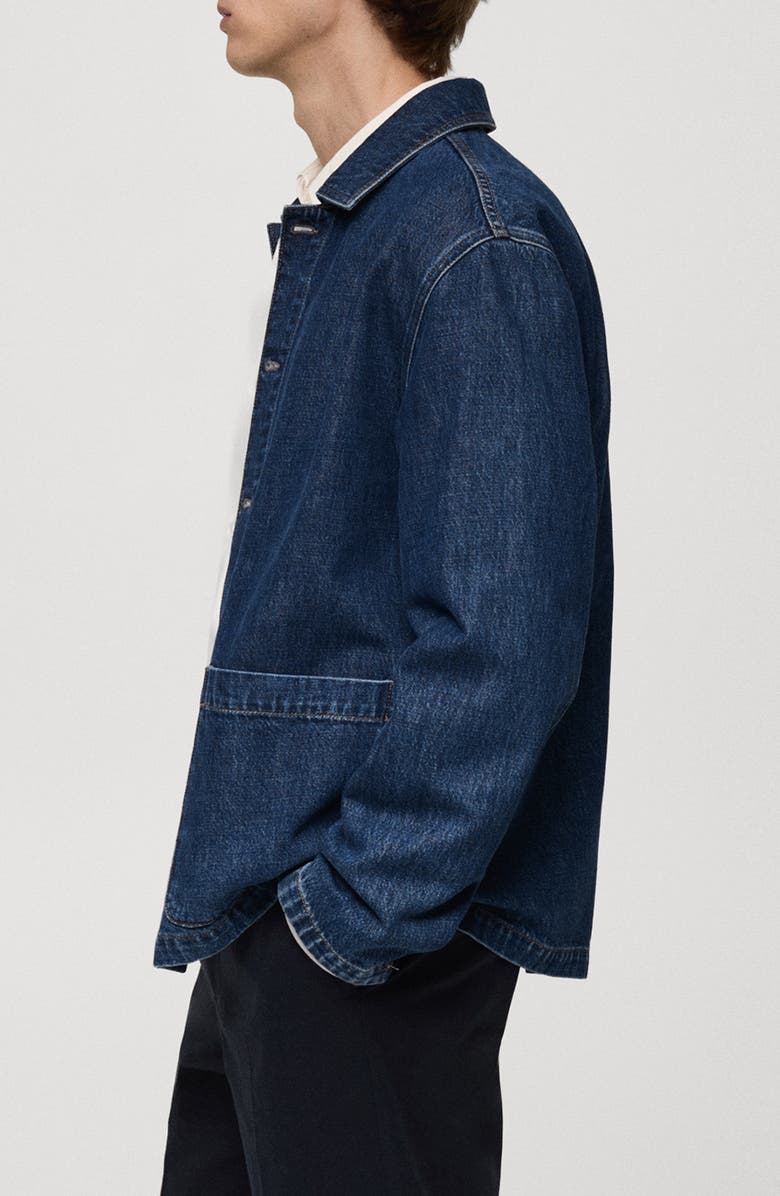MANGO Denim Overshirt, Alternate, color, Dark Blue