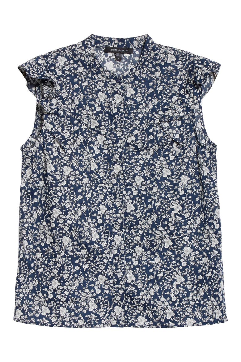 Opera Floral Blouse, Alternate, color, MOONLIGHT