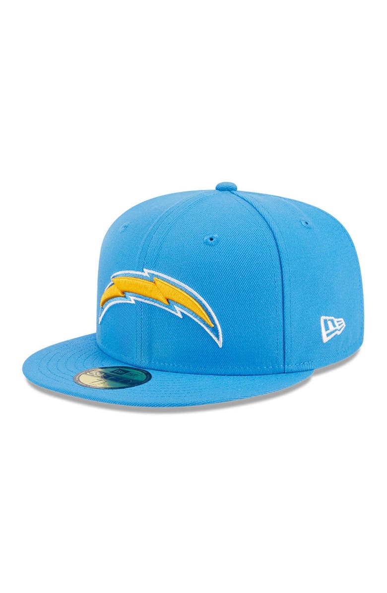 New Era Men's New Era Powder Blue Los Angeles Chargers Main Patch 59FIFTY Fitted Hat, Alternate, color, Powder Blue