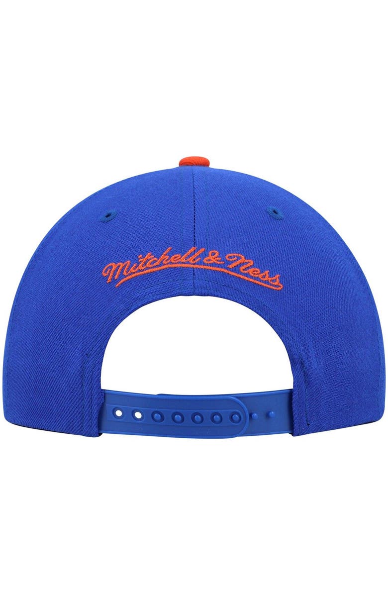 Mitchell & Ness Men's Mitchell & Ness Blue/Orange New York Knicks Hardwood Classics Team Two-Tone 2.0 Snapback Hat, Alternate, color, Blue