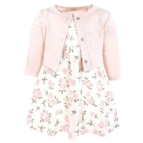 Soft Cotton Dress with Coordinating Cardigan