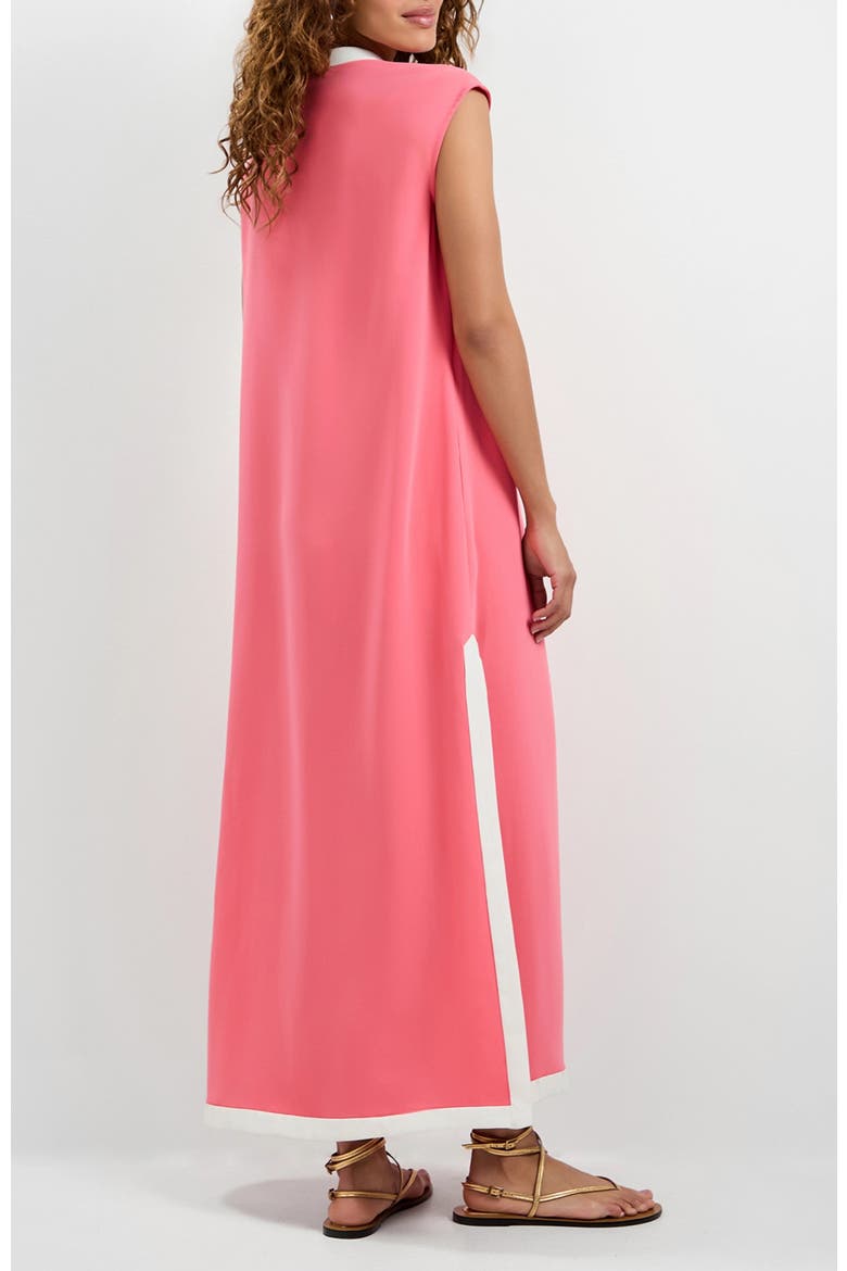 Nuvola Zip-Front Midi Dress, Alternate, color, Corso Coral