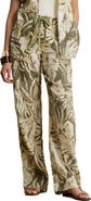 Lauren Ralph Lauren Palm Print Linen Wide Leg Pants
