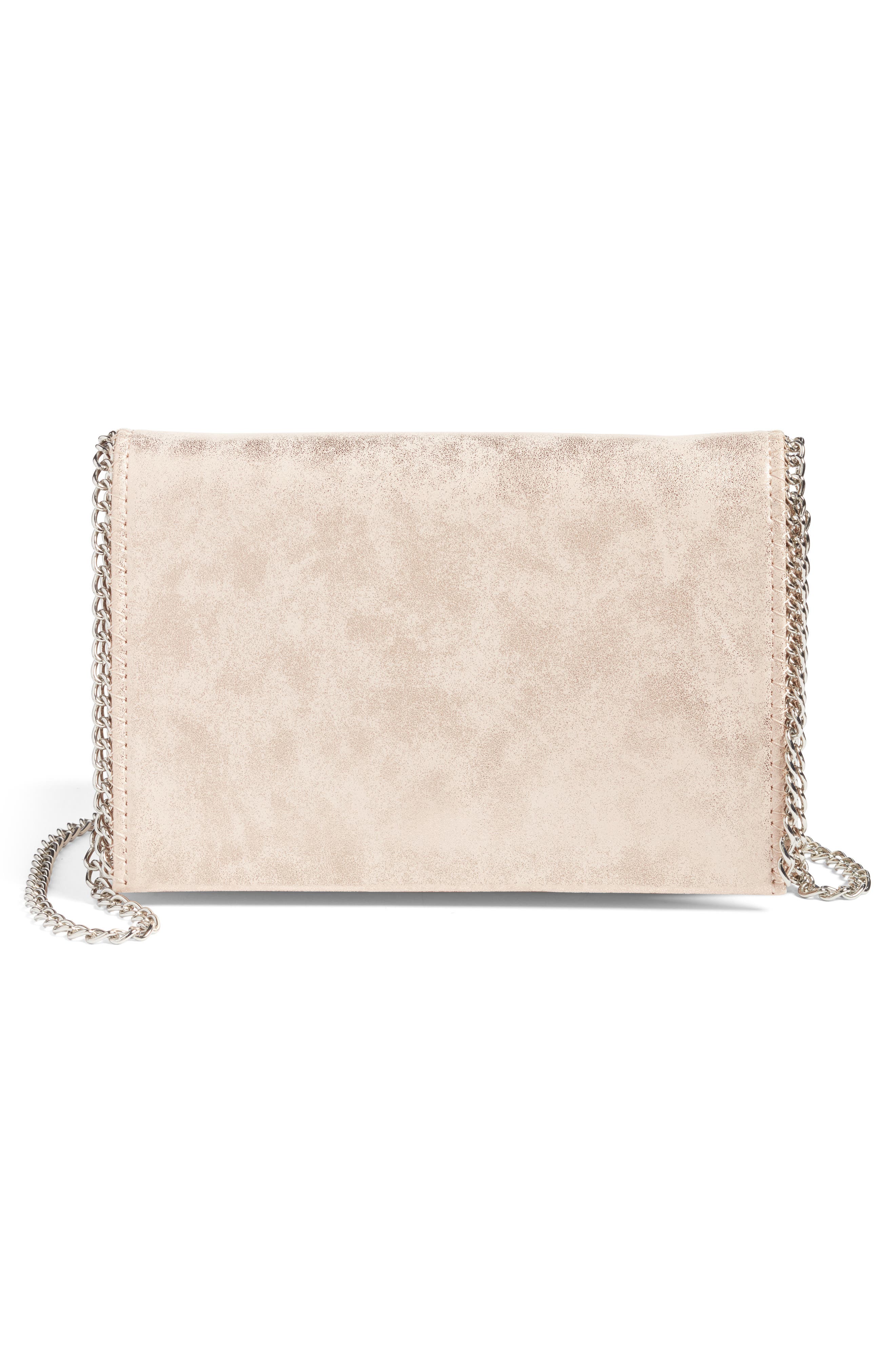 Faux Leather Crossbody Clutch, Main, color, BLUSH