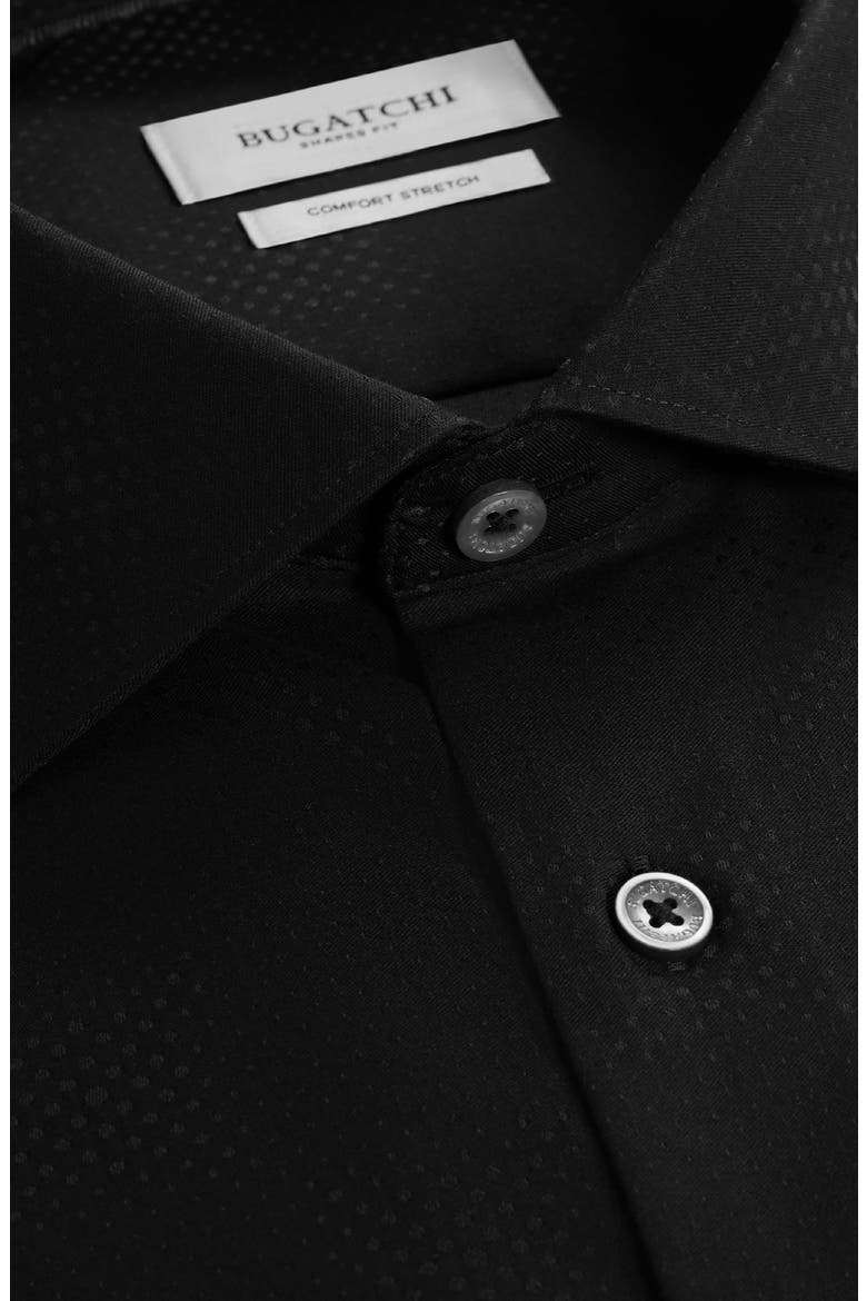 Axel Shaped Fit Stretch Cotton Button-Up Shirt, Alternate, color, BLACK