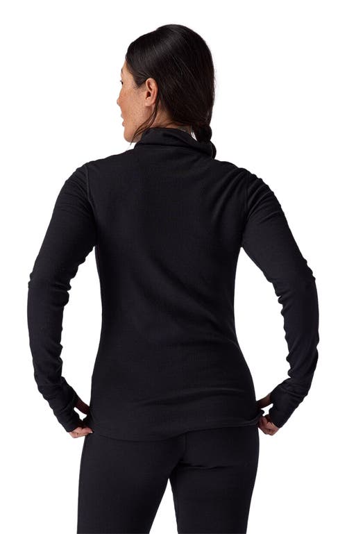 Backcountry Cedars Rws Merino Mid-wt Baselayer Funnel Neck Top In Black