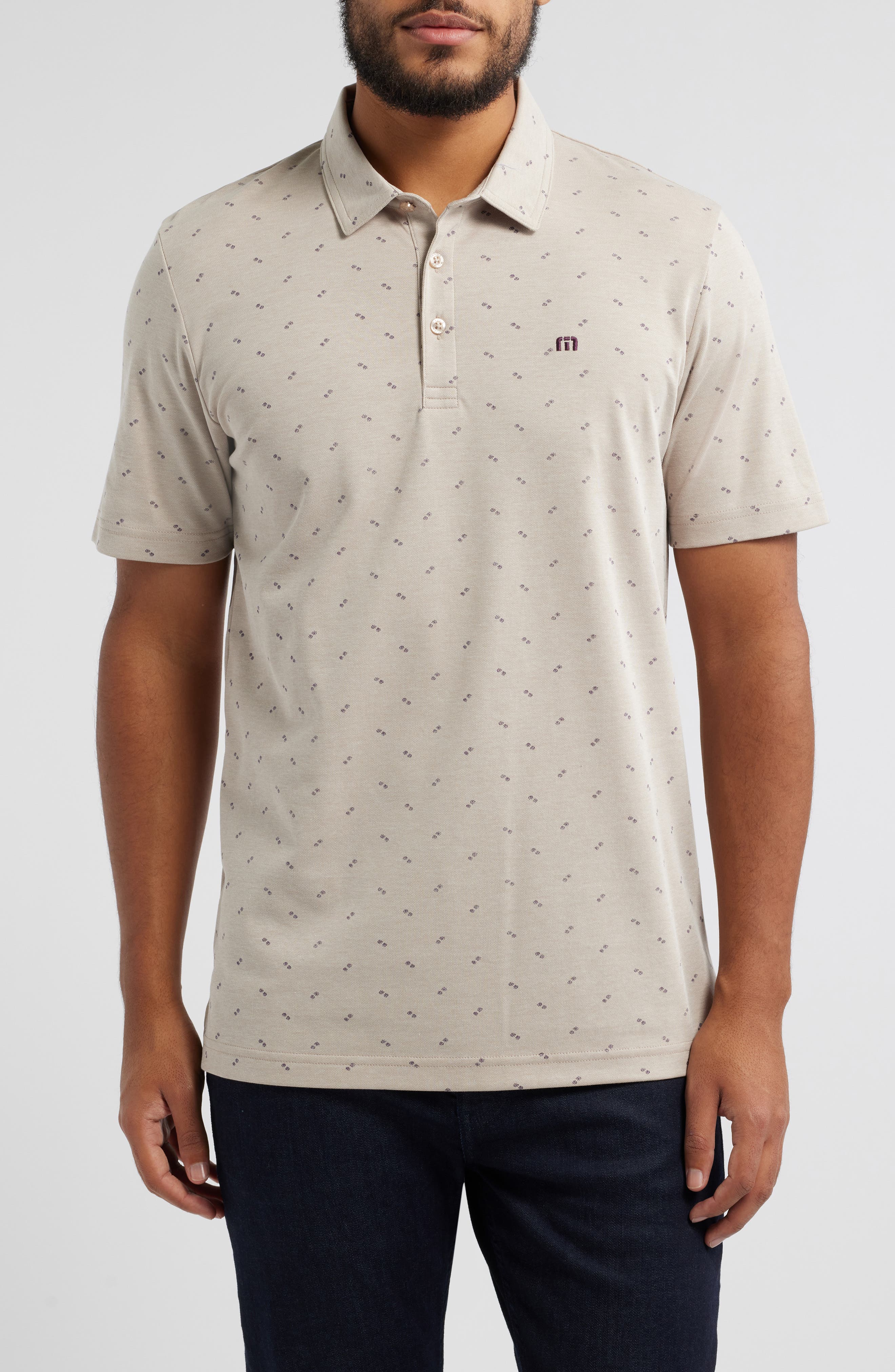 TravisMathew Canyon Hike Dot Print Polo