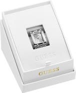GUESS Rectangle Sunray Dial Ring Watch, 20mm