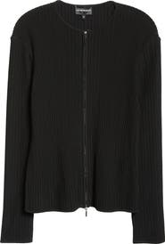 Emporio Armani Ottoman Rib Zip-Up Jacket