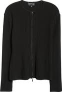 Emporio Armani Ottoman Rib Zip-Up Jacket