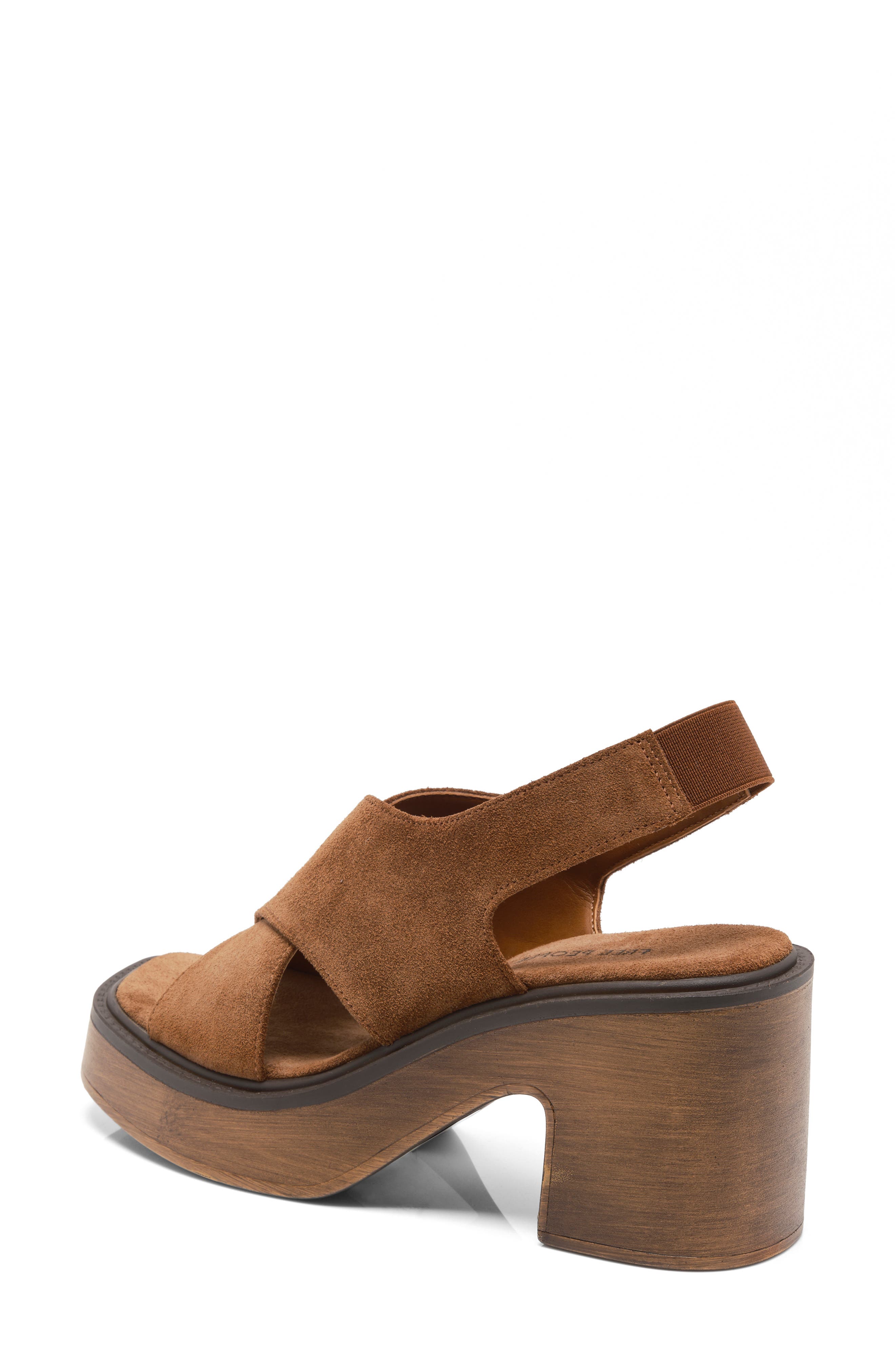 Free People Cora Slingback Platform Sandal, Alternate, color, Cognac Suede