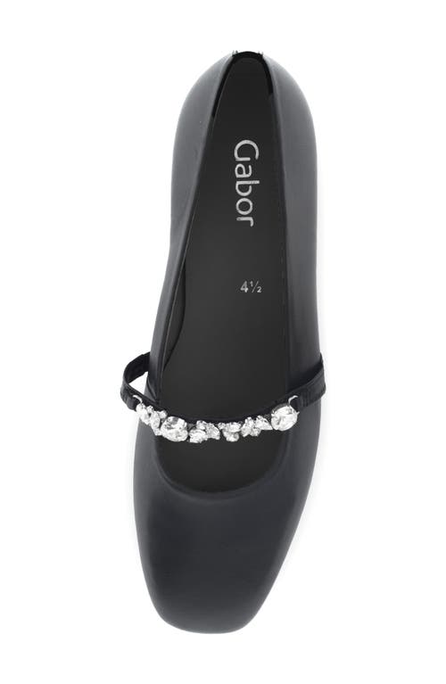 Gabor Crystal Mary Jane Flat In Black