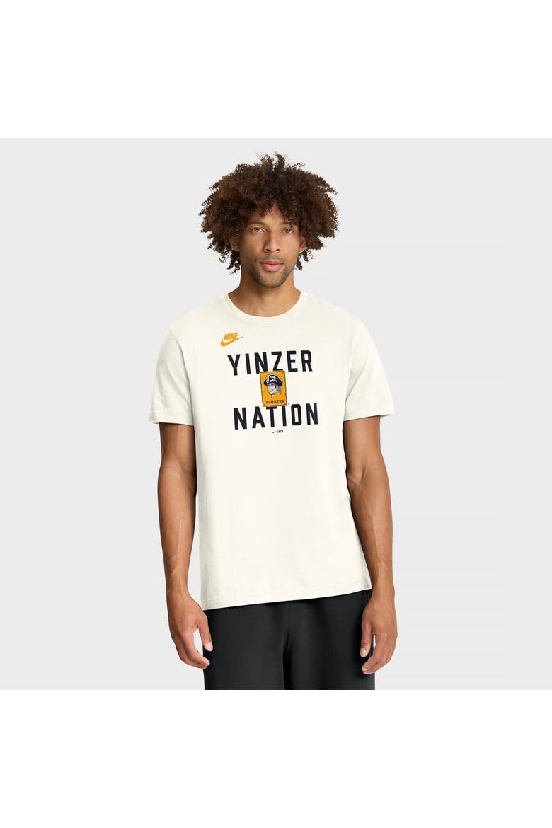 Men's Nike Cream Pittsburgh Pirates Cooperstown Collection ‘70s Inspired T-Shirt, Main, color, Cream