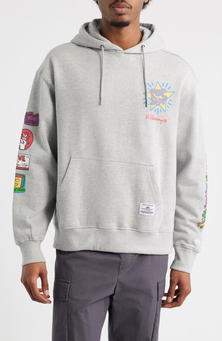 Alpha Industries x Keith Haring Alpha Pop Shop Graphic Hoodie, Main, color,