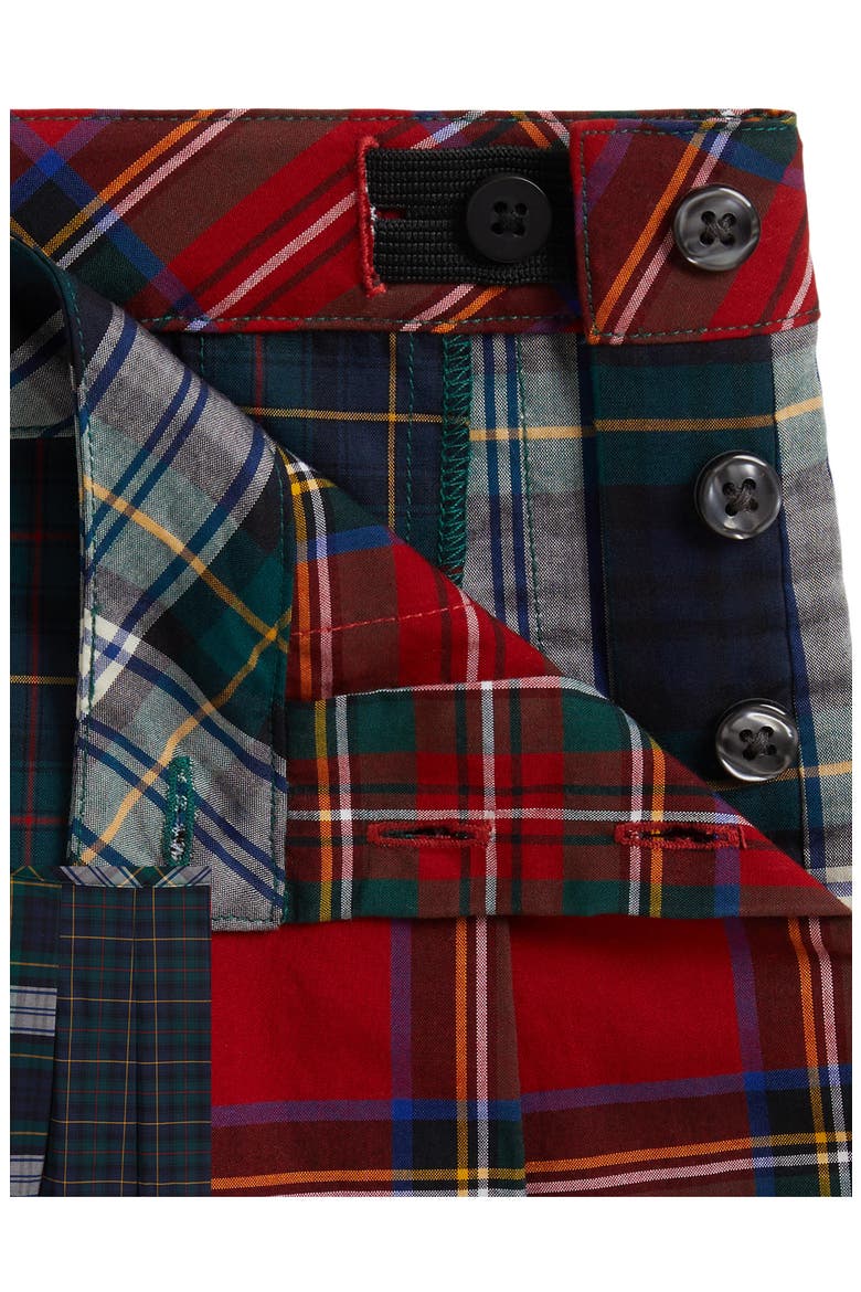 Kids' Plaid Pleated Poplin Skirt, Alternate, color, BLACK MULTI