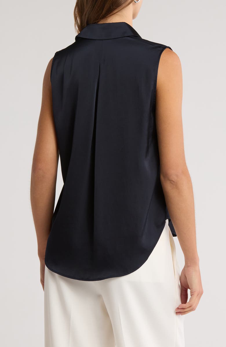 rag & bone Darla Sleeveless Satin Button-Up Shirt, Alternate, color, Salute