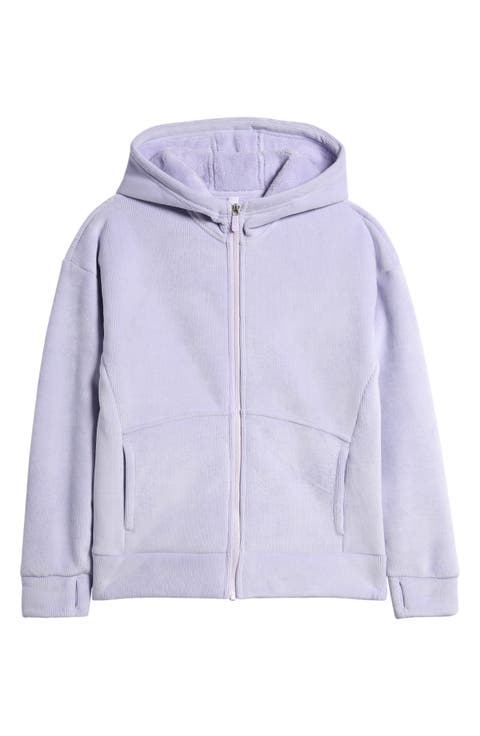 Kids' Velour Lined Rib Zip Hoodie (Little Kid & Big Kid)