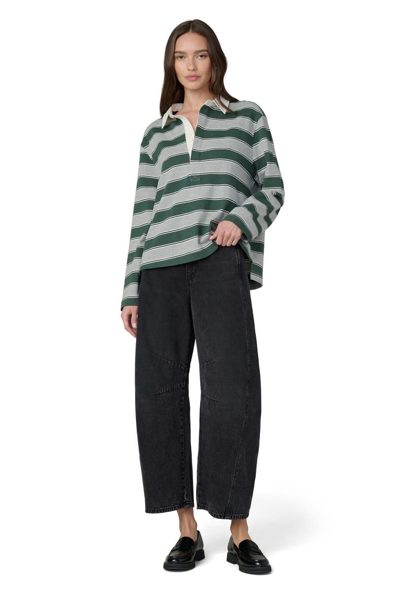 Dylan Oversized Rugby Shirt, Alternate, color, HEATHER GREY/ CILAN