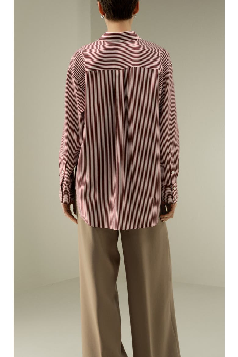 Women's Ancora Red Oversized Striped Shirt, Alternate, color, Red-White Pinstripes