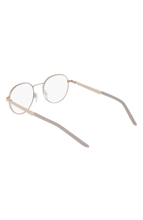 Nike Traveler Drift 51mm Round Blue Light Blocking Reading Glasses In Gold