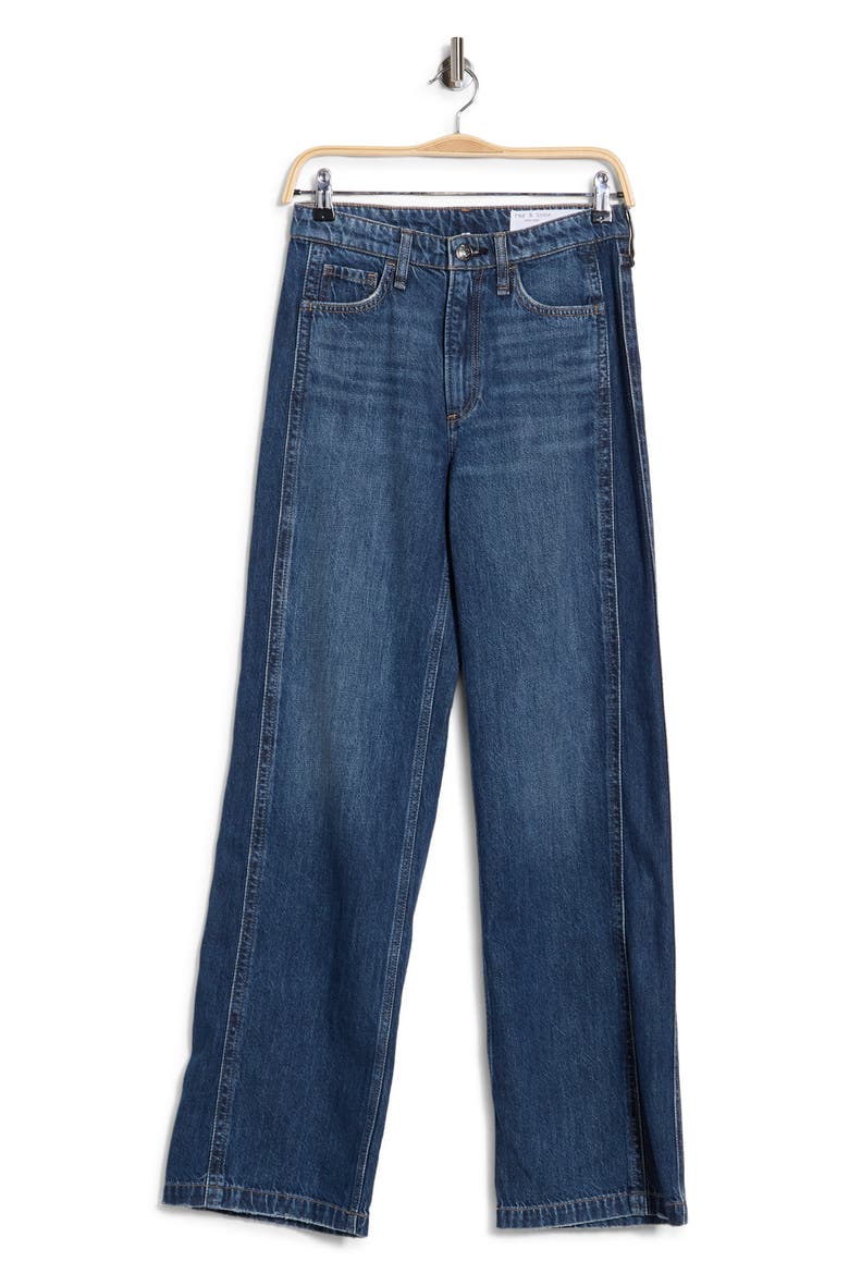 Logan Spliced High Waist Wide Leg Jeans, Main, color, TWO INDIGO
