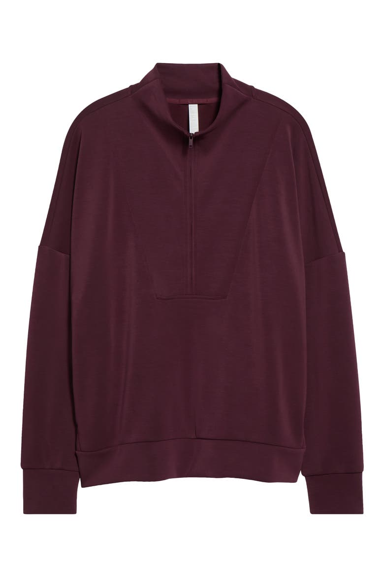 Soft Luxe Half Zip Pullover, Alternate, color, BURGUNDY STEM