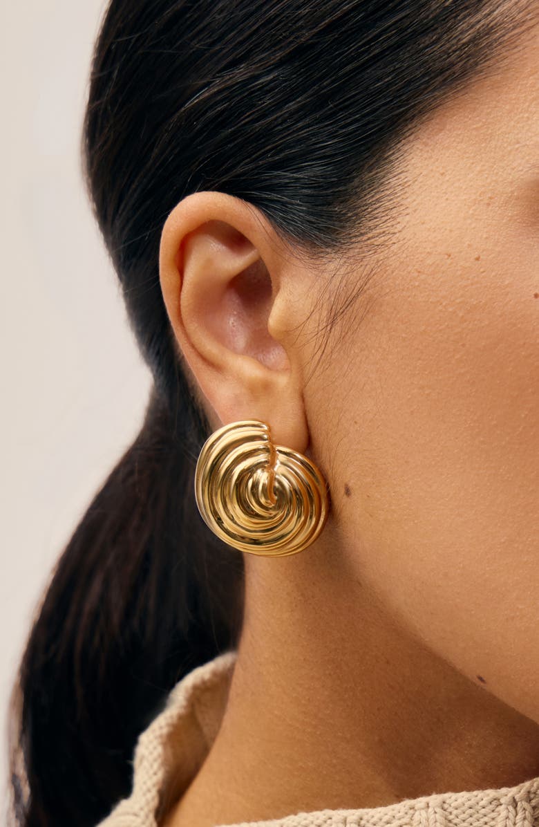 Missoma Spiral Dome Oversize Stud Earrings, Alternate, color, Gold