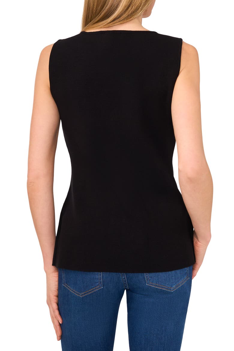 Sleeveless Button-Up Shirt, Alternate, color, RICH BLACK