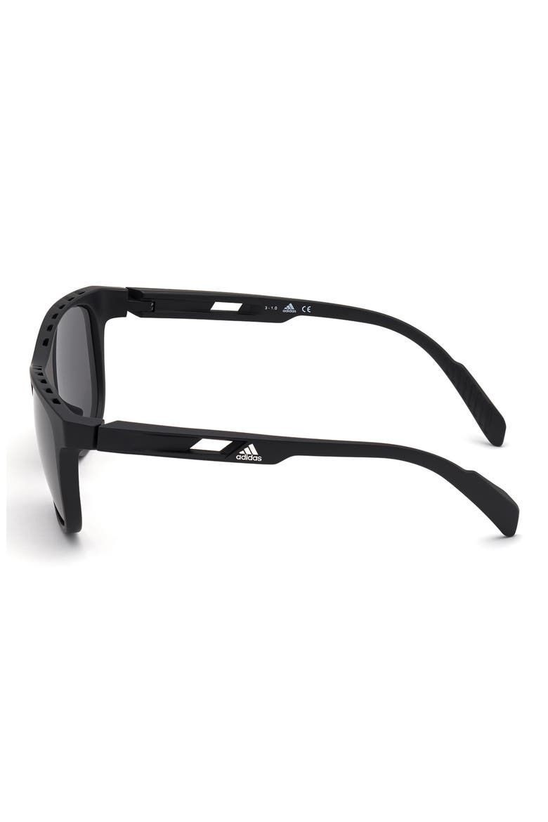 55mm Round Sunglasses, Alternate, color, MATTE BLACK / SMOKE POLARIZED