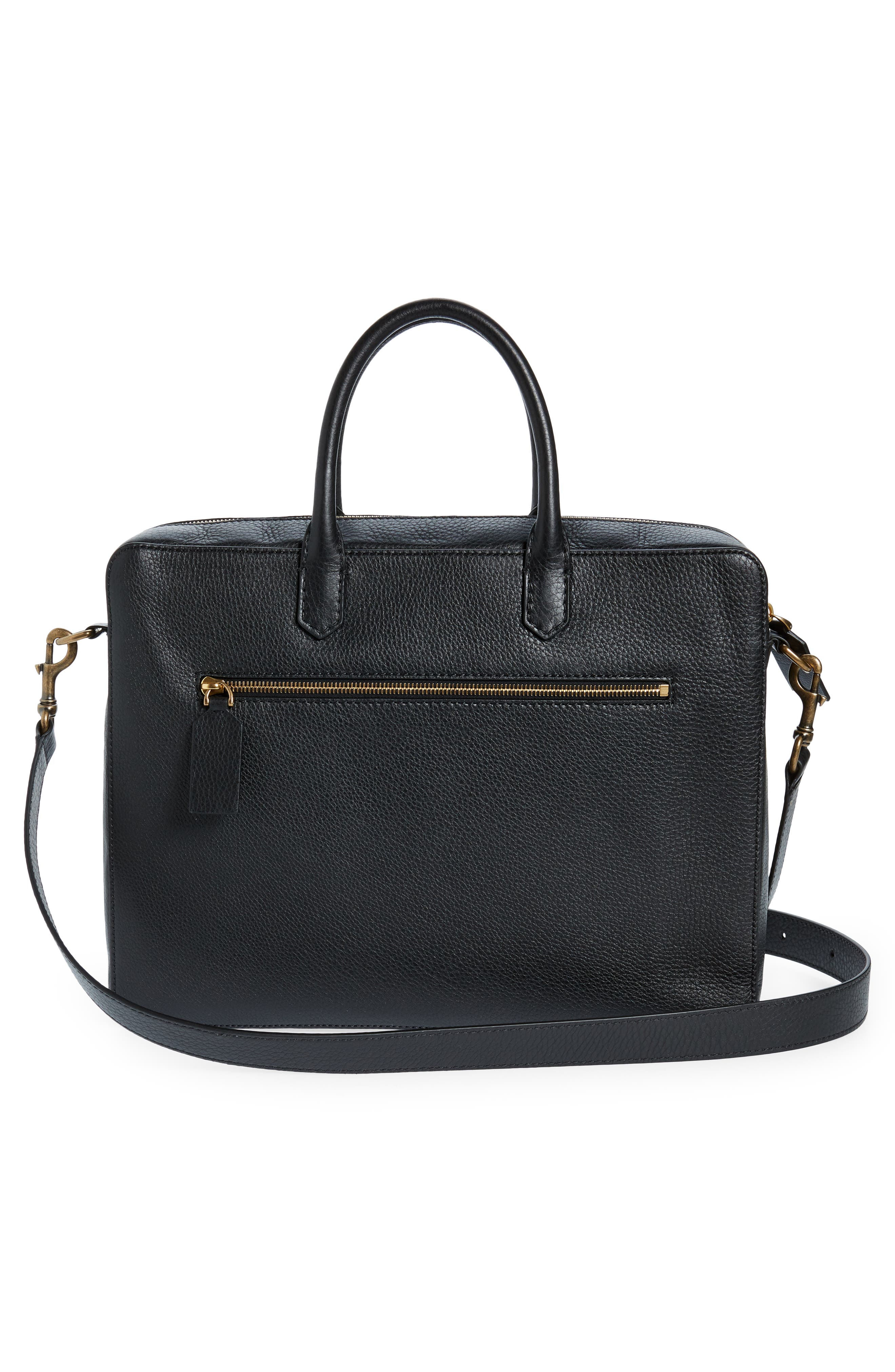 Valentino Garavani Logo Pebbled Leather Briefcase, Alternate, color, 