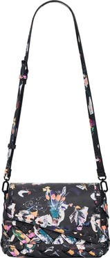 Desigual Floral Pattern Faux Leather Crossbody Bag