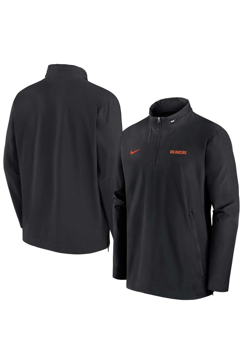 Men's Nike Black Oregon State Beavers 2024 Sideline Coach Quarter-Zip Hoodie Jacket, Main, color, Black