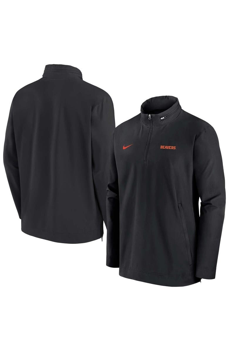 Nike Men's Nike Black Oregon State Beavers 2024 Sideline Coach Quarter-Zip Hoodie Jacket, Main, color, Black
