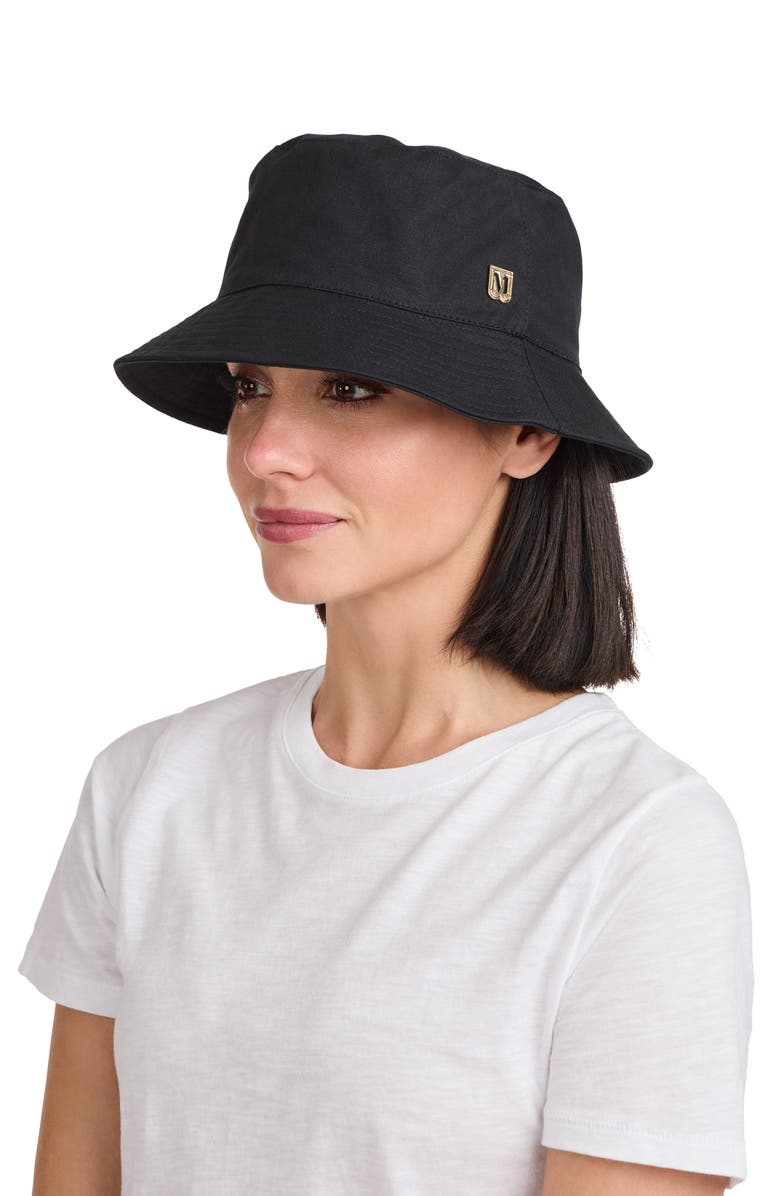Bruno Magli Canvas Bucket Hat, Alternate, color, Black