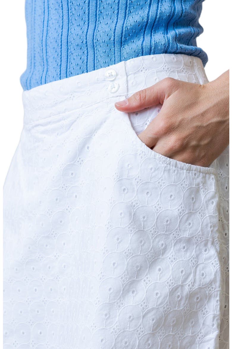 Women's Organic Eyelet Skort, Alternate, color, White Circle Grid Eyelet