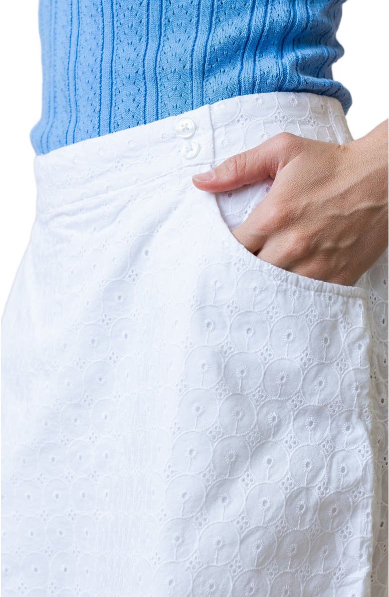 Hope & Henry Women's Organic Eyelet Skort, Alternate, color, White Circle Grid Eyelet
