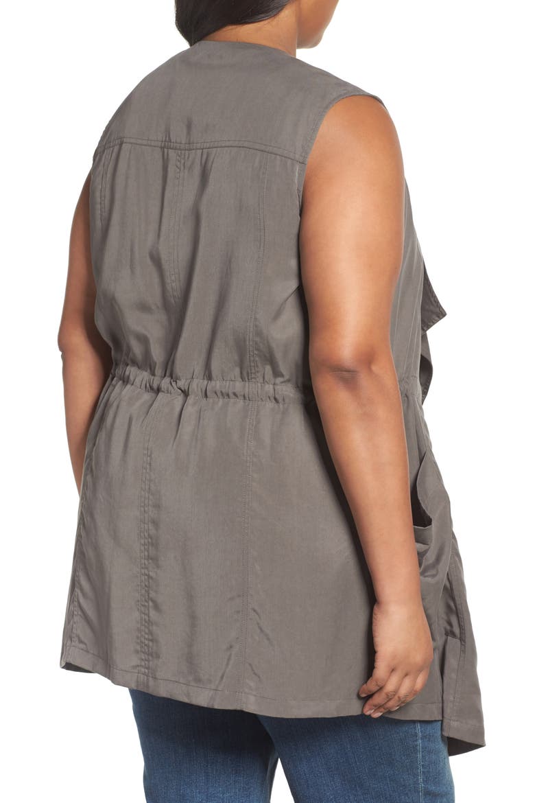 Drape Front Vest, Alternate, color, OLIVE