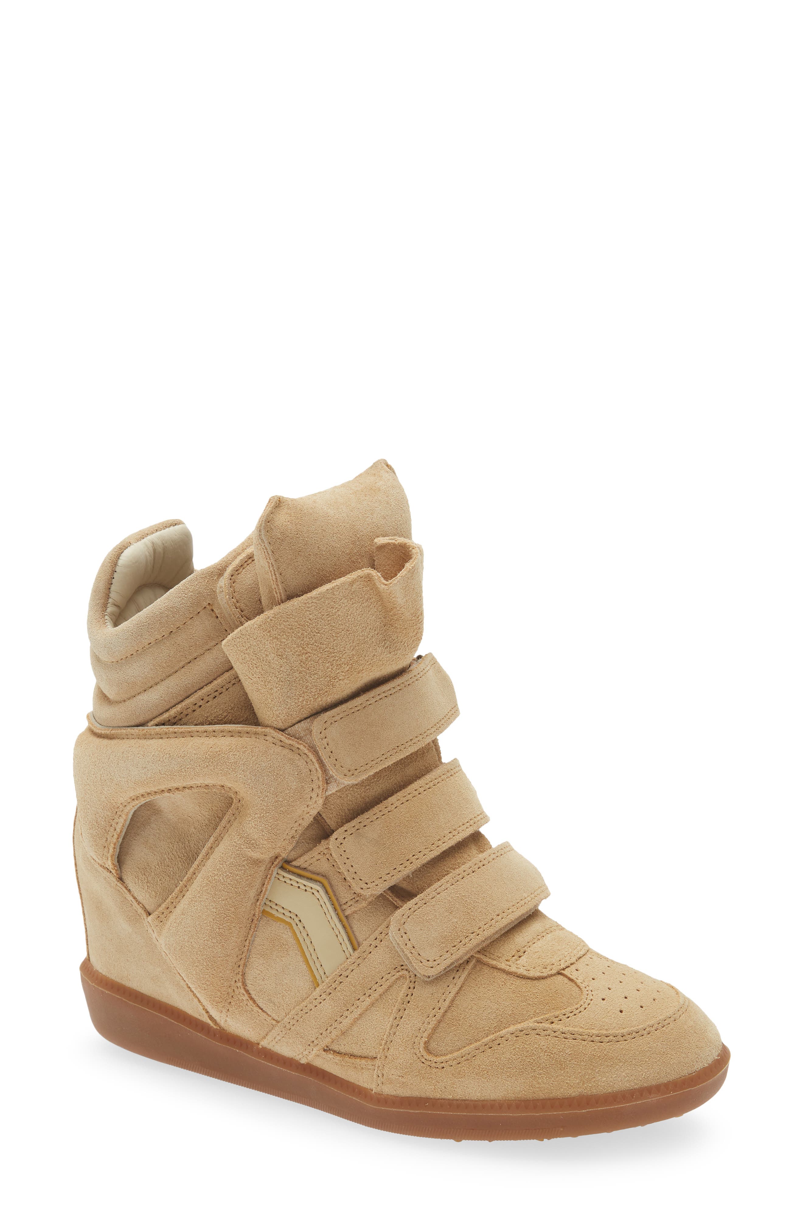 Isabel Marant Bekett Wedge High Top Sneaker, Main, color, Begw Beige/ Golden Yellow