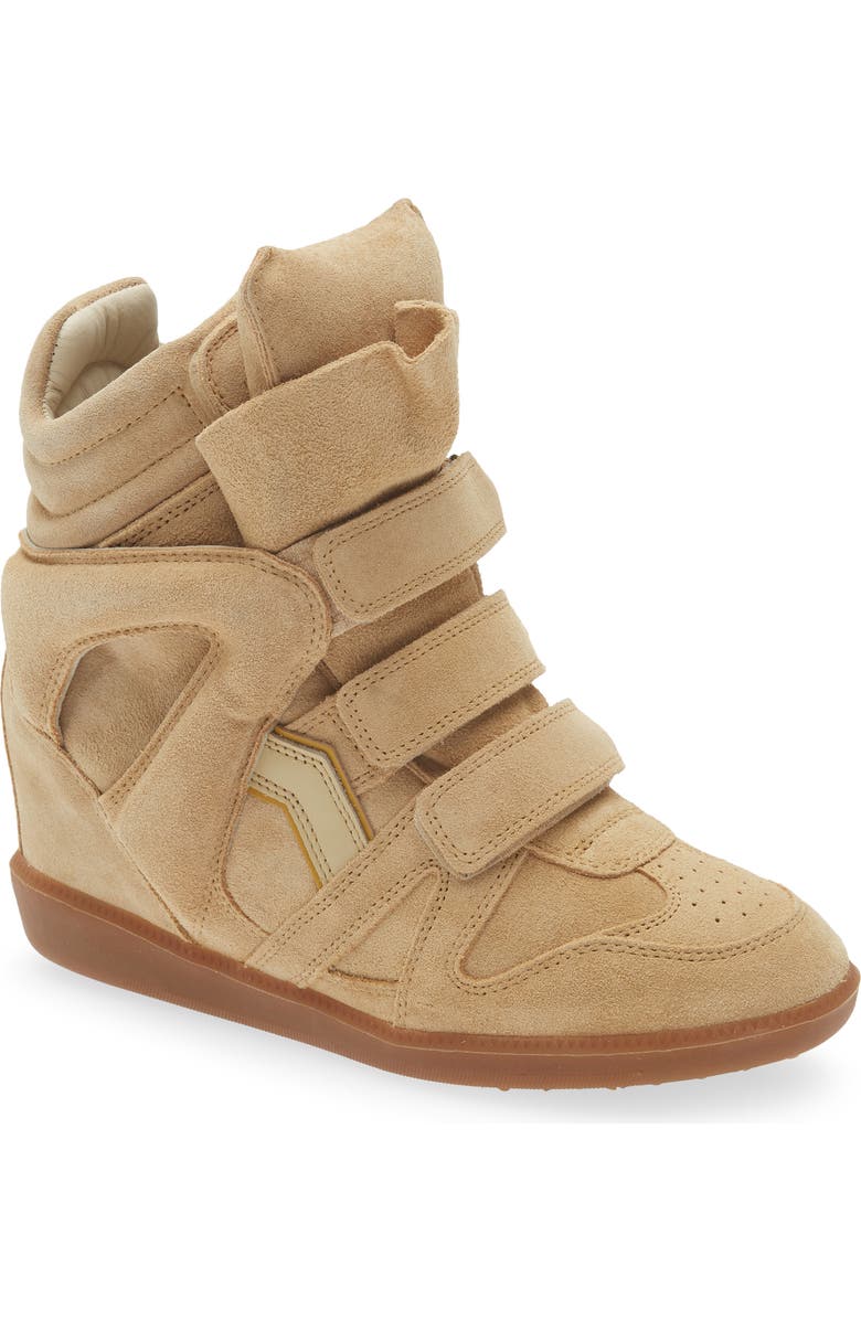 Isabel Marant Bekett Wedge High Top Sneaker, Main, color, Begw Beige/ Golden Yellow