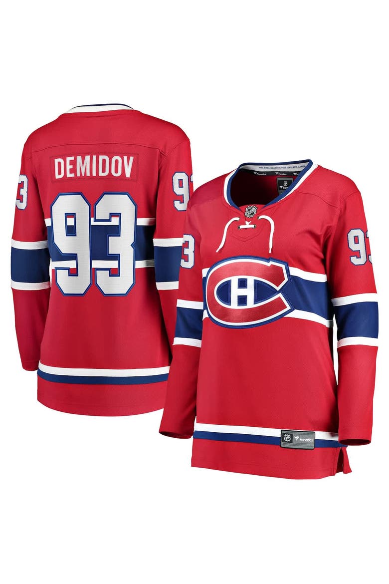 Women's Fanatics Ivan Demidov Red Montreal Canadiens Home Breakaway Player Jersey, Alternate, color, Red