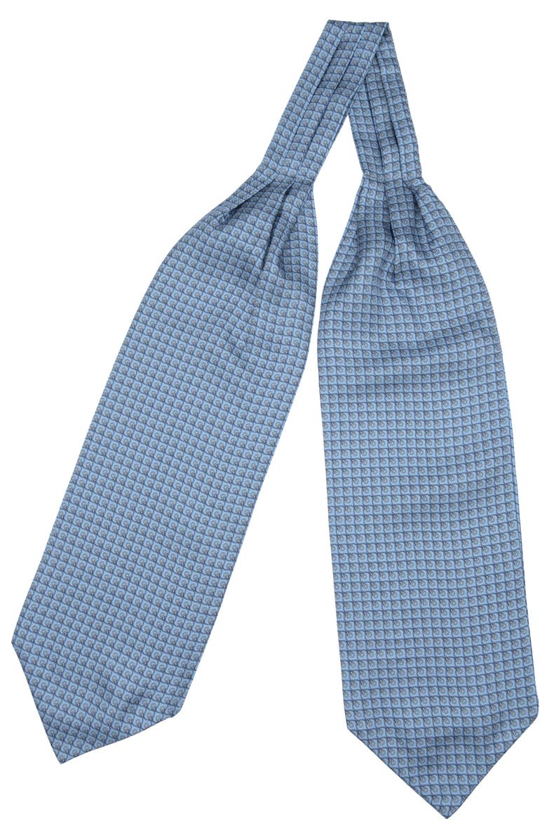 Elizabetta Rinaldo - Silk Ascot Cravat Tie for Men, Alternate, color, Blue