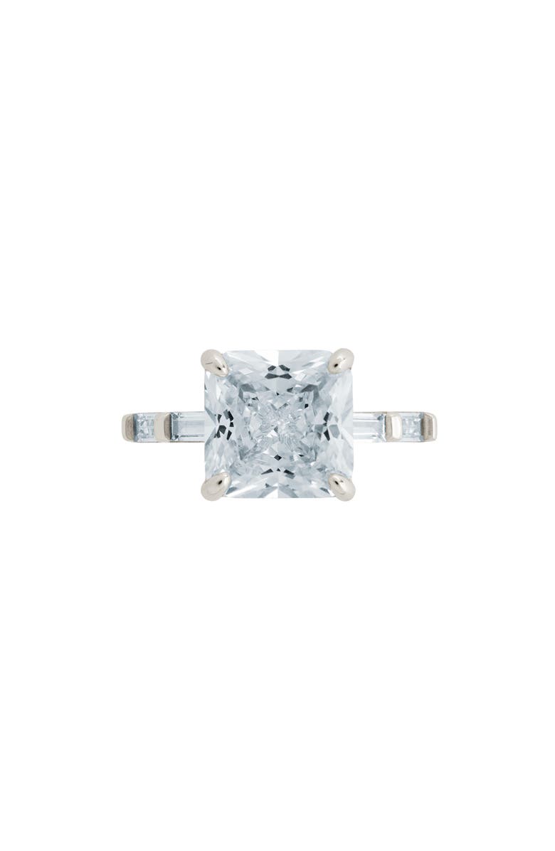Sterling Forever Princess-Cut Cubic Zirconia Ring, Alternate, color, Silver