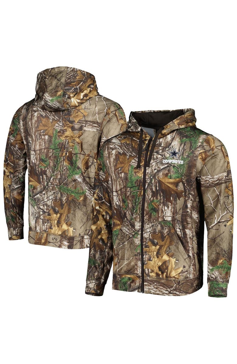DUNBROOKE Men's Realtree Camo Dallas Cowboys Trophy Tech Fleece Full-Zip Hoodie, Alternate, color,