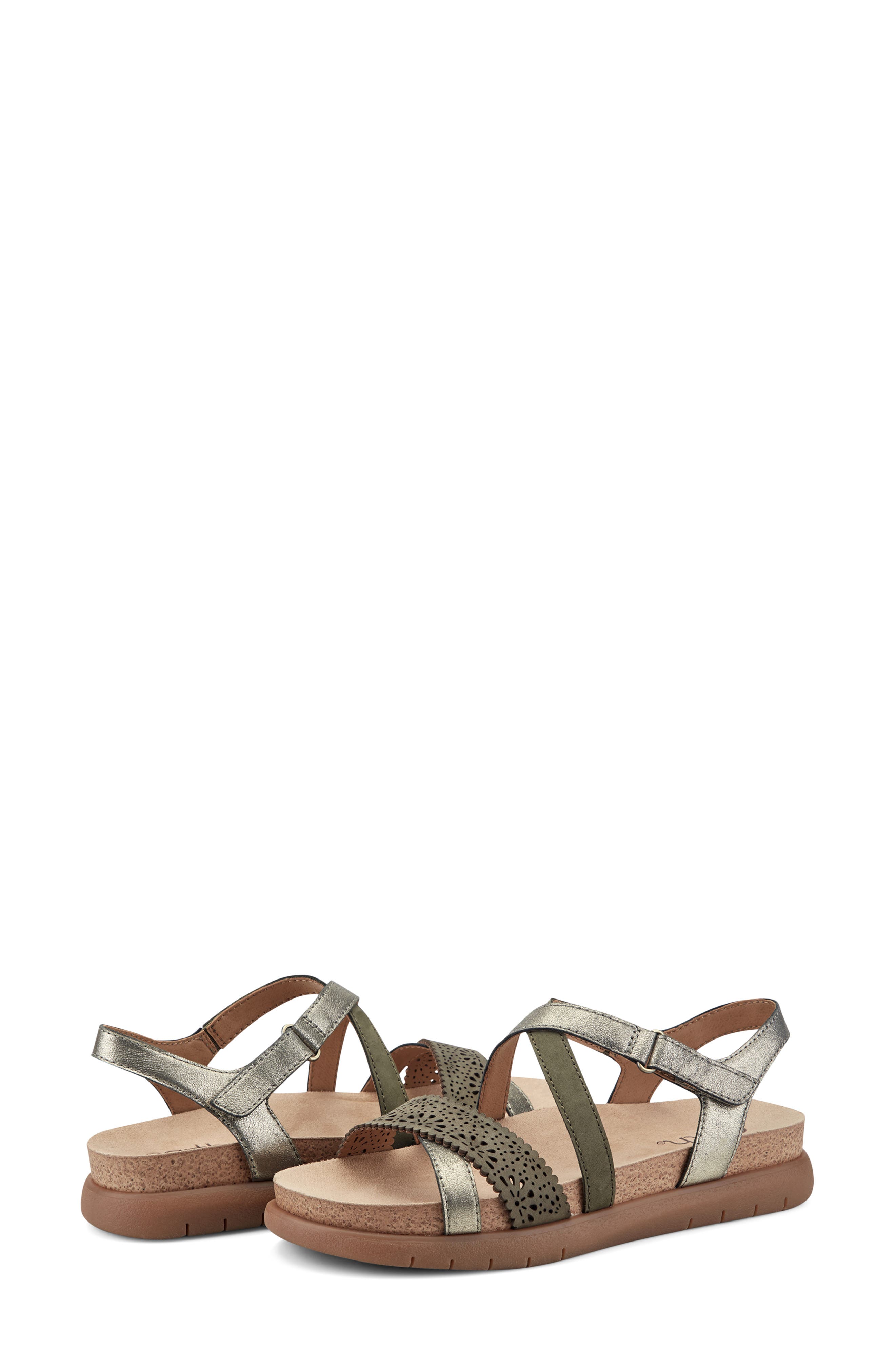 Athena Sandal, Alternate, color, DARK GREEN