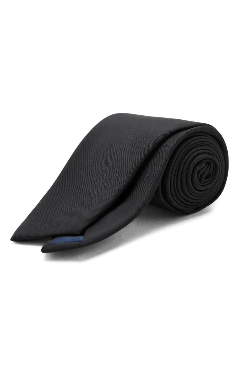 MANGO Solid Tie, Main, color, Black