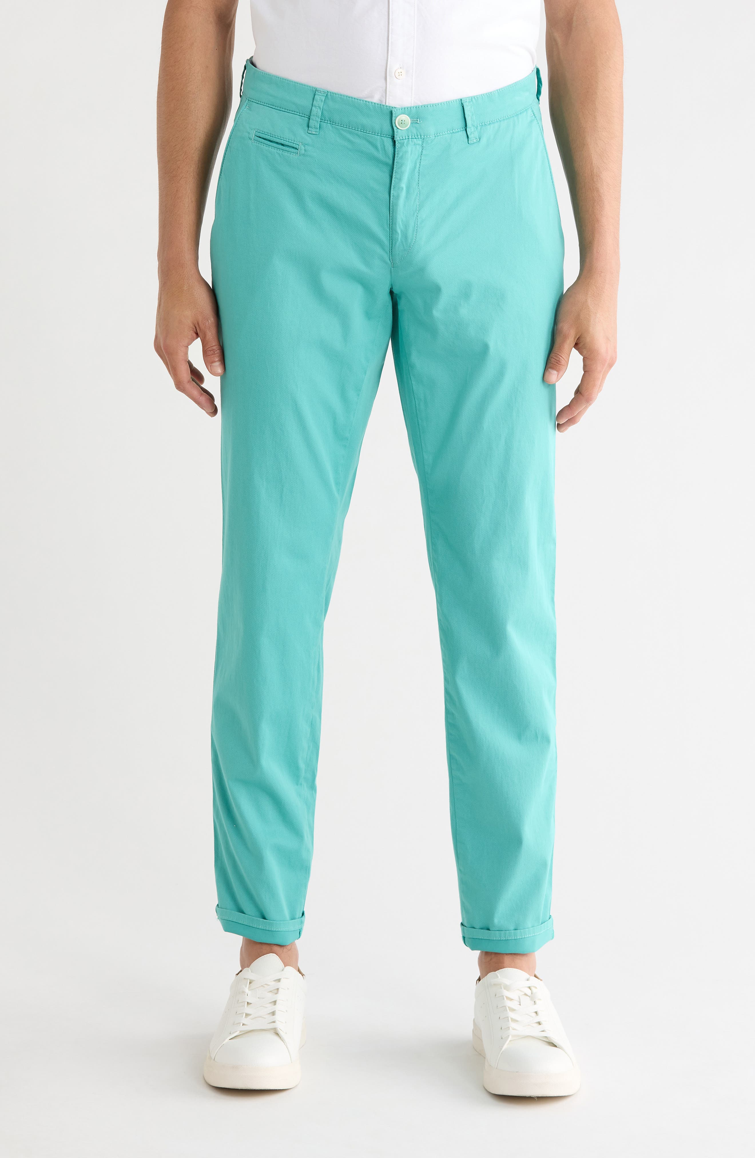 Fabio IDX Flat Front Modern Fit Cotton Blend Chinos - image 5