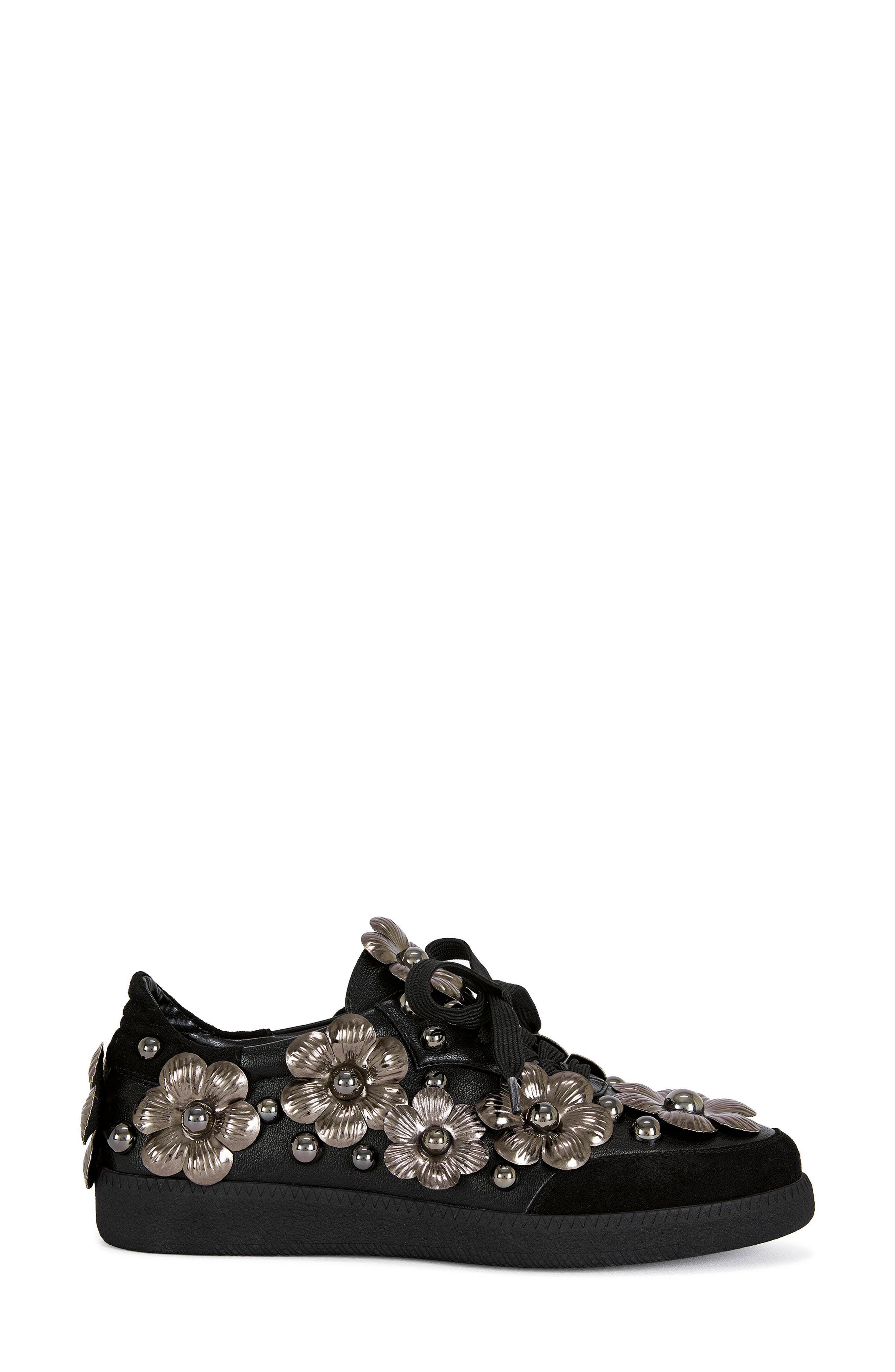 AZALEA WANG Olov Embellished Sneaker, Alternate, color, Black